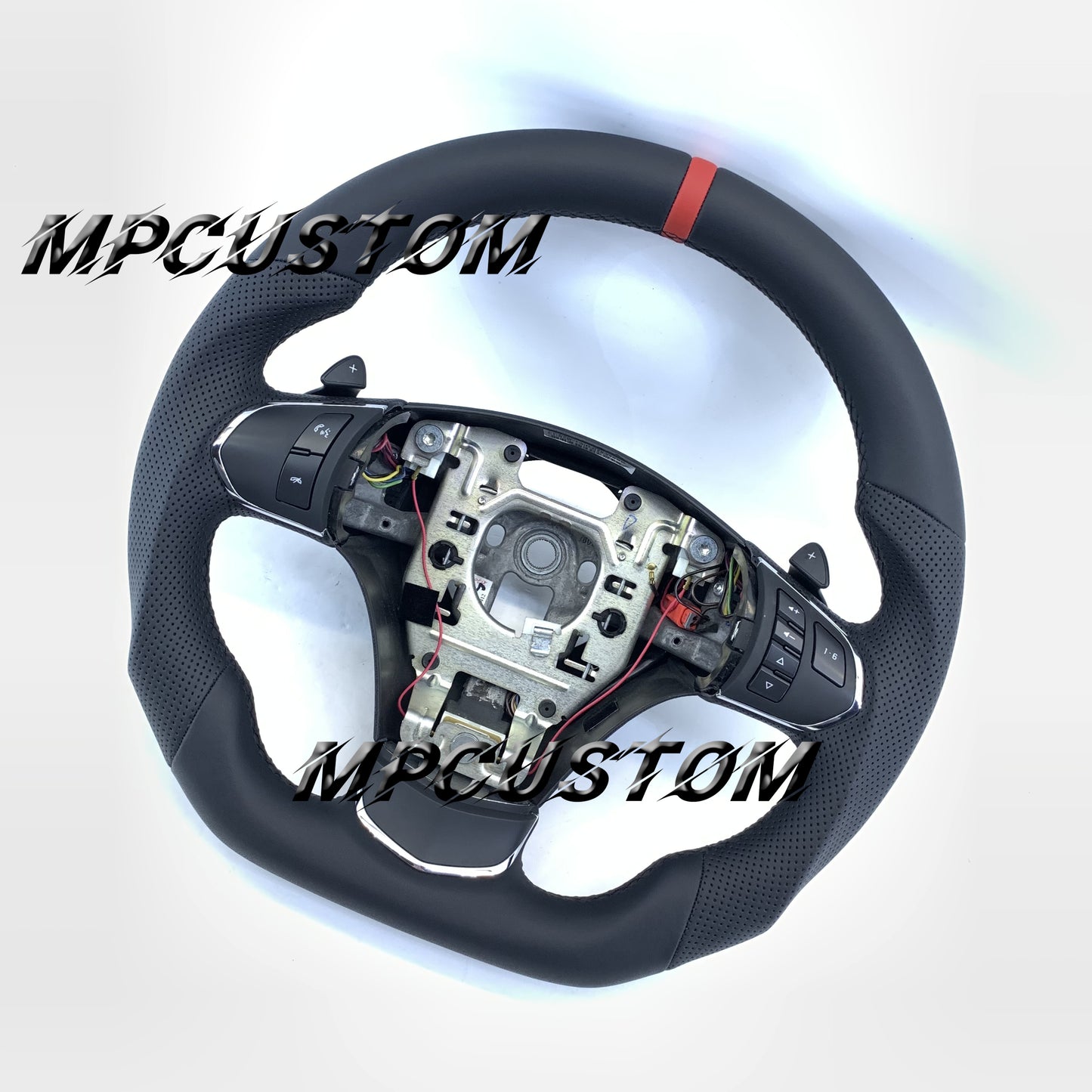 MPcustom for Chevrolet Corvette C6 ZR1 Z06 full leather steering wheel round top
