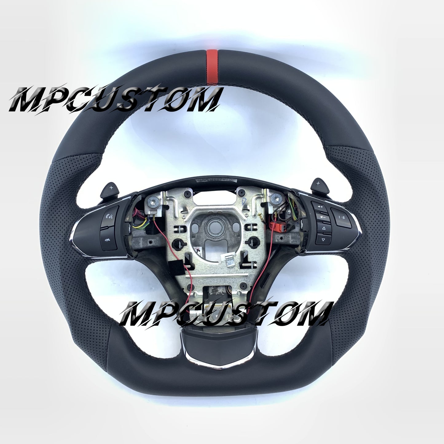 MPcustom for Chevrolet Corvette C6 ZR1 Z06 full leather steering wheel round top