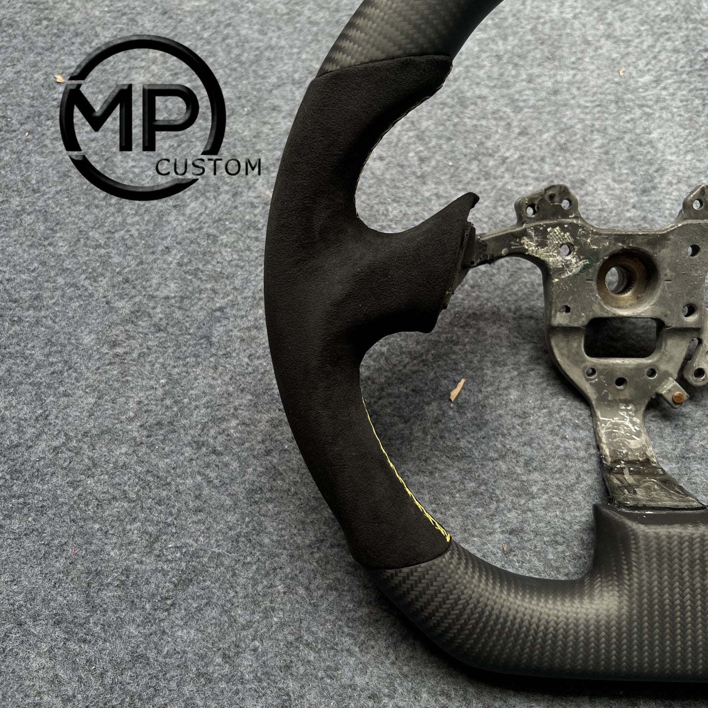 MPCUSTOM Fit For Honda S2000 1999-2009 carbon fiber steering wheel black Alcantara