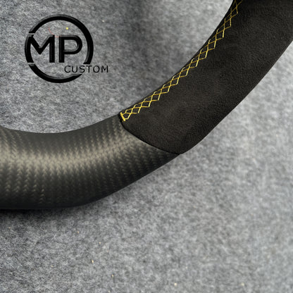 MPCUSTOM Fit For Honda S2000 1999-2009 carbon fiber steering wheel black Alcantara