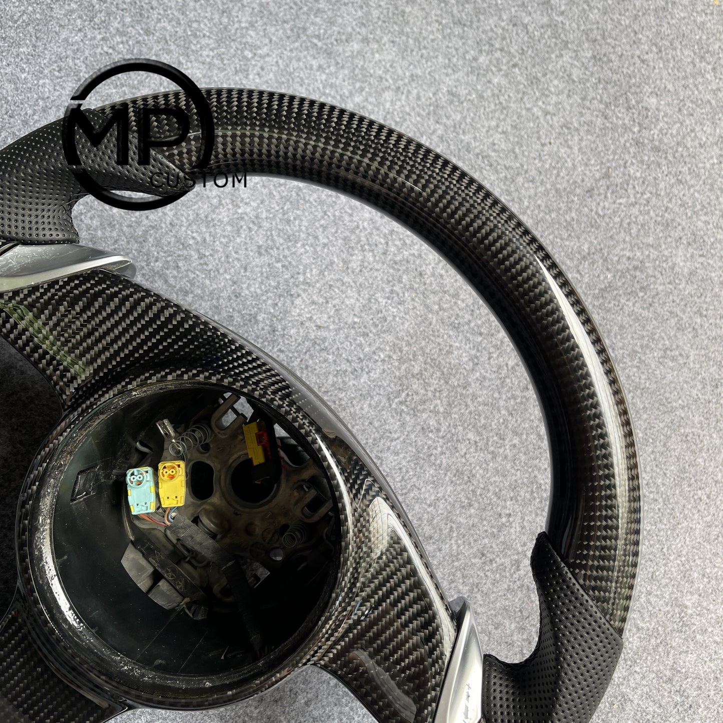 MPCUSTOM Fit For Porsche 911 987 2009-2012 carbon fiber steering wheel black perforated leather