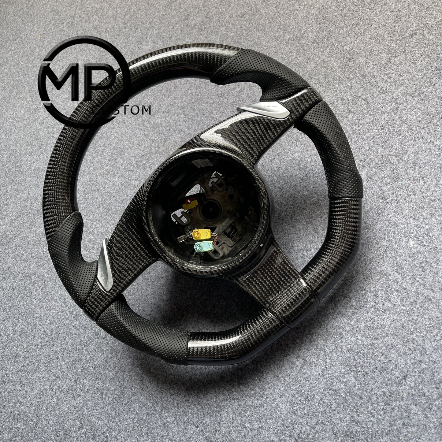 MPCUSTOM Fit For Porsche 911 987 2009-2012 carbon fiber steering wheel black perforated leather