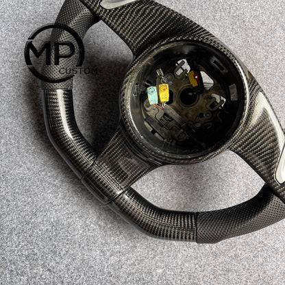 MPCUSTOM Fit For Porsche 911 987 2009-2012 carbon fiber steering wheel black perforated leather
