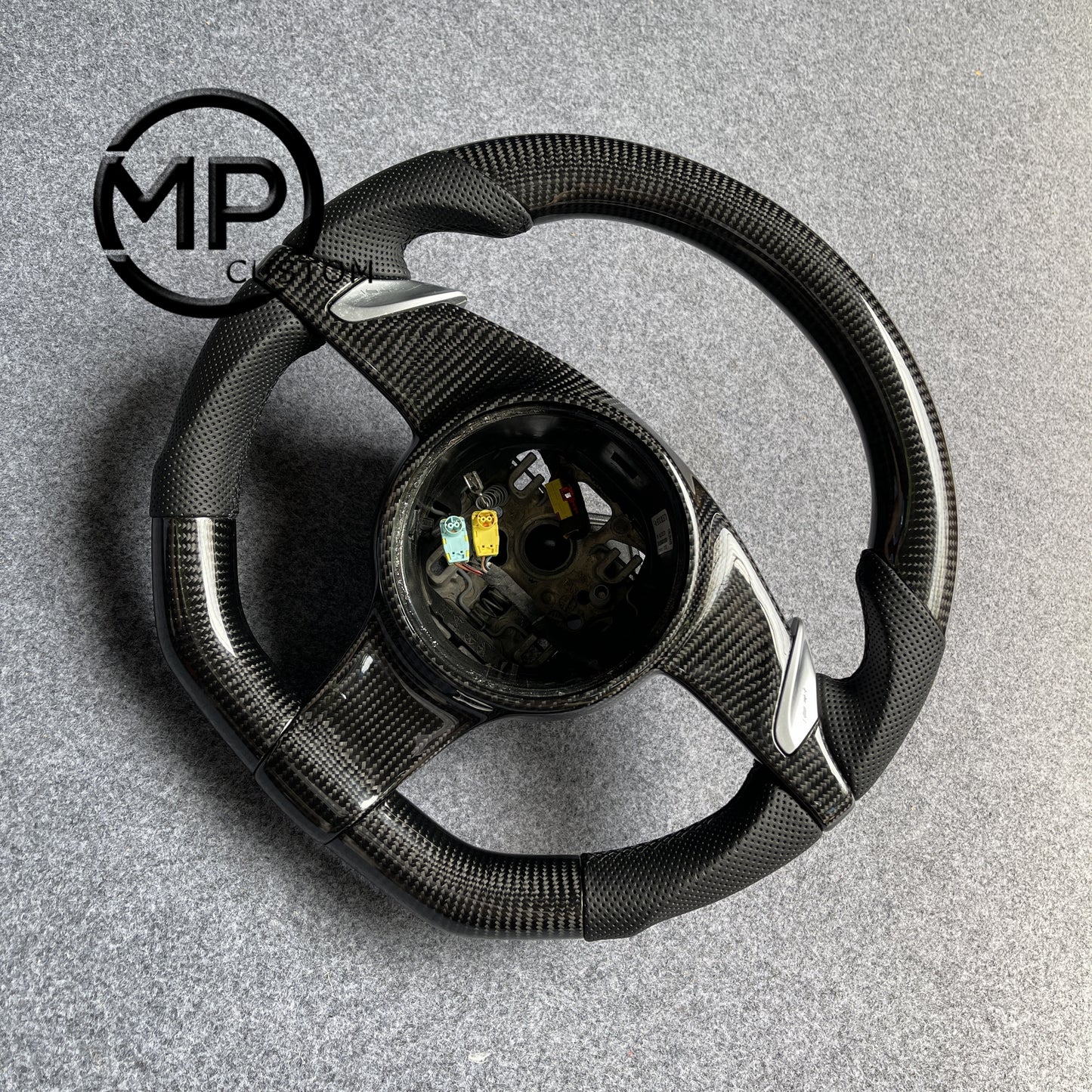 MPCUSTOM Fit For Porsche 911 987 2009-2012 carbon fiber steering wheel black perforated leather