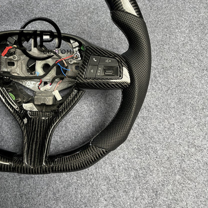 MPCUSTOM Fit For Maserati levante 2017-2024/Quattroporte 2014~2023/Ghibli 2014~2023 carbon fiber steering wheel black perforated leather Italian tricolor center line