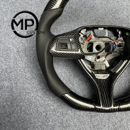 MPCUSTOM Fit For Maserati levante 2017-2024/Quattroporte 2014~2023/Ghibli 2014~2023 carbon fiber steering wheel black perforated leather Italian tricolor center line