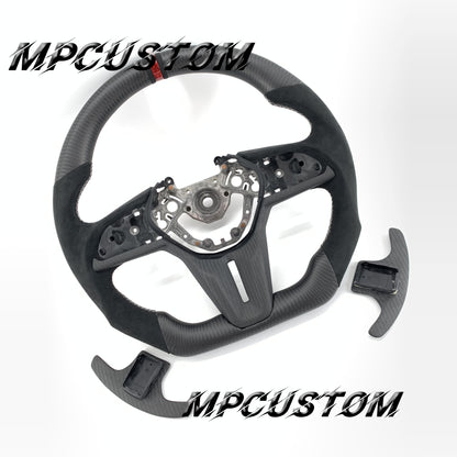 Mpcustom for Nissan GTR R35 2017+ carbon fiber steering wheel matte and white stitching