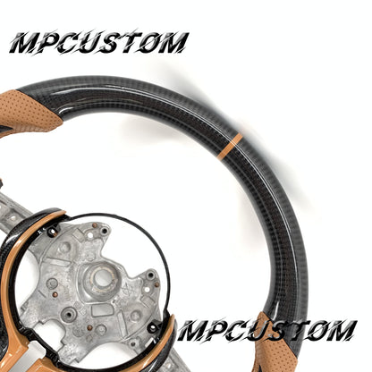Mpcustom for BMW 7 series F01/F02/F03 carbon fiber steering wheel brown stripe line