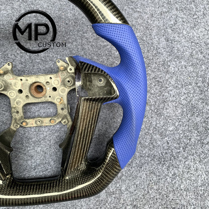 MPCUSTOM Fit For Honda 8th gen Accord/CP1 CP2 CP3/Pilot 2009-2015/Odyssey 2011-2017 carbon fiber steering wheel blue perforatara leather
