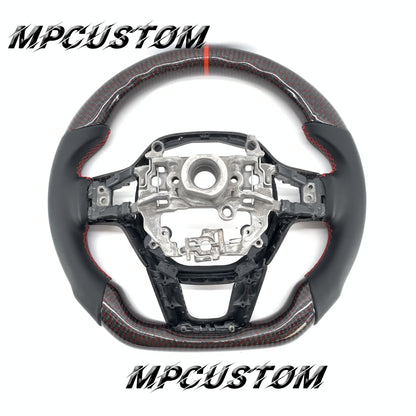 Mpcustom for Honda 11th gen Civic carbon fiber steering wheel red stripe line and smooth