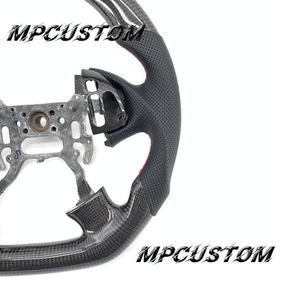 Mpcustom for Acura TL 2004-2006 carbon fiber steering wheel gloss balck carbon fiber and red stitching