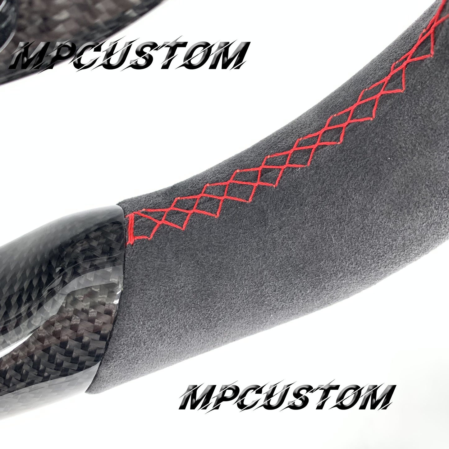 Mpcustom for Maserati GT carbon fiber steering wheel gloss and flat top