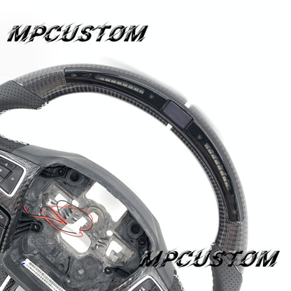 Mpcustom for Ford Focus MK3 ST RS carbon fiber steering wheel round top and led
