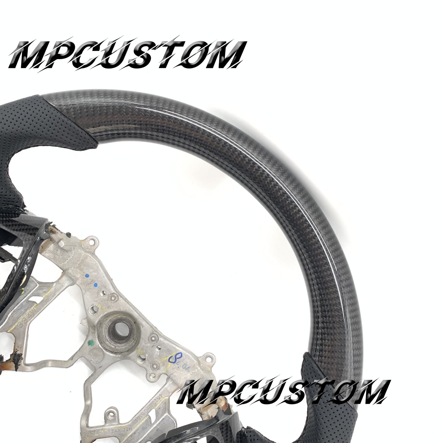 Mpcustom for Toyota Highlander 2007-2011 carbon fiber steering wheel black stitching