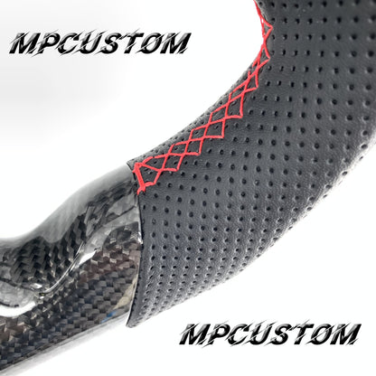 Mpcustom for Acura TL 2004-2006 carbon fiber steering wheel gloss balck carbon fiber and red stitching