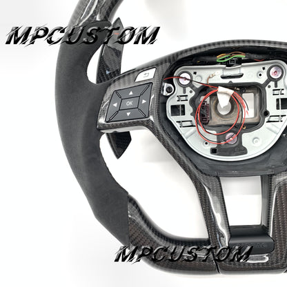 Mpcustom for Mercedes Benz c63 AMG carbon fiber steering wheel led