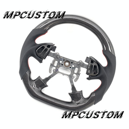 Mpcustom for Acura TL 2004-2006 carbon fiber steering wheel red stitching