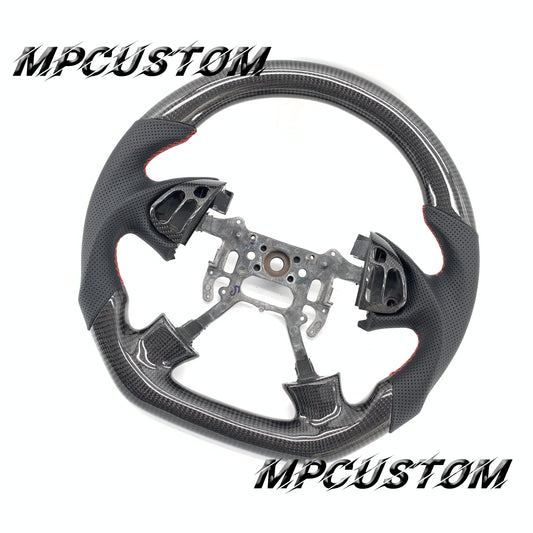 Mpcustom for Acura TL 2004-2006 carbon fiber steering wheel red stitching