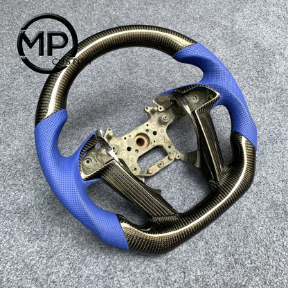 MPCUSTOM Fit For Honda 8th gen Accord/CP1 CP2 CP3/Pilot 2009-2015/Odyssey 2011-2017 carbon fiber steering wheel blue perforatara leather