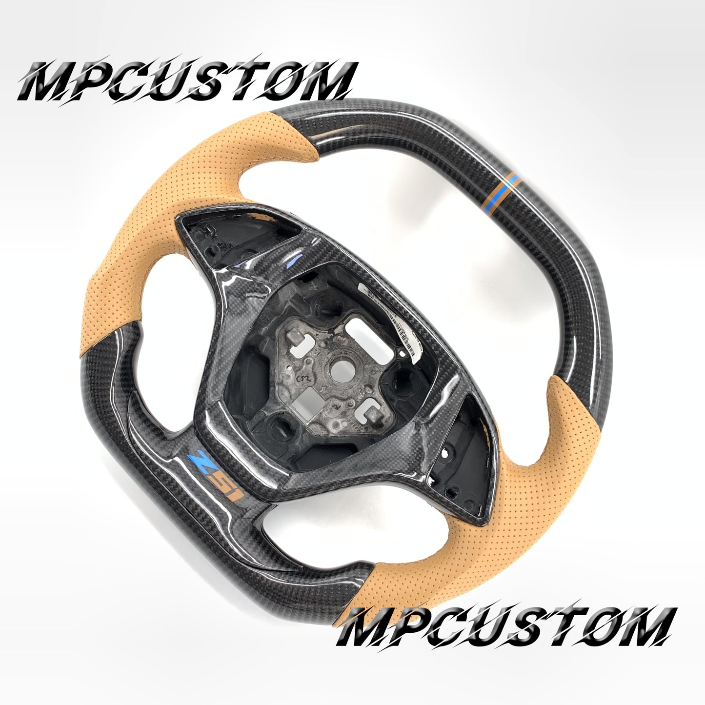 Mpcustom for Chevrolet Corvette C7 2014-2019 carbon fiber steering wheel gloss