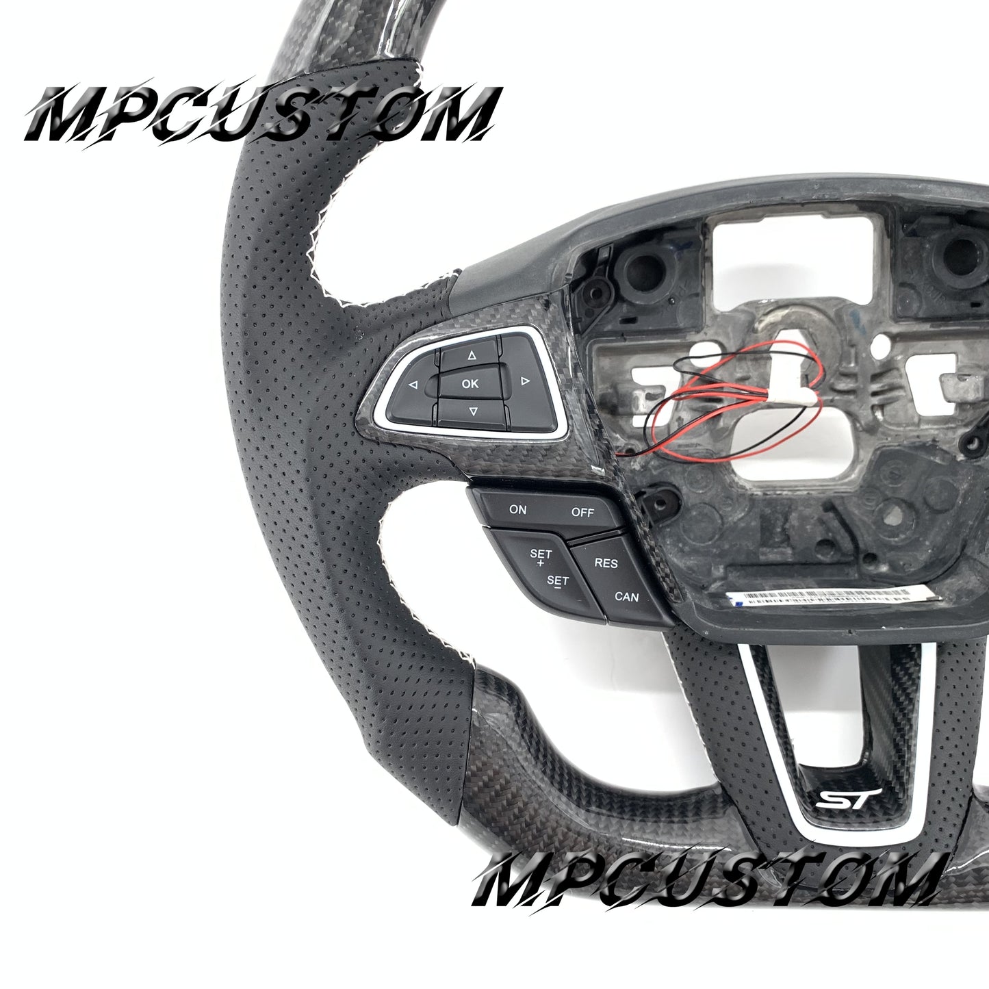 Mpcustom for Ford Focus MK3 ST RS carbon fiber steering wheel gloss and led
