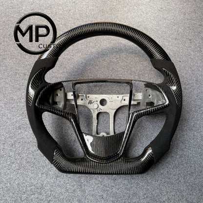 MPCUSTOM Fit For Cadillac ATSV ATS cts 2015-2019 carbon fiber steering wheel black Alcantara thumb grips