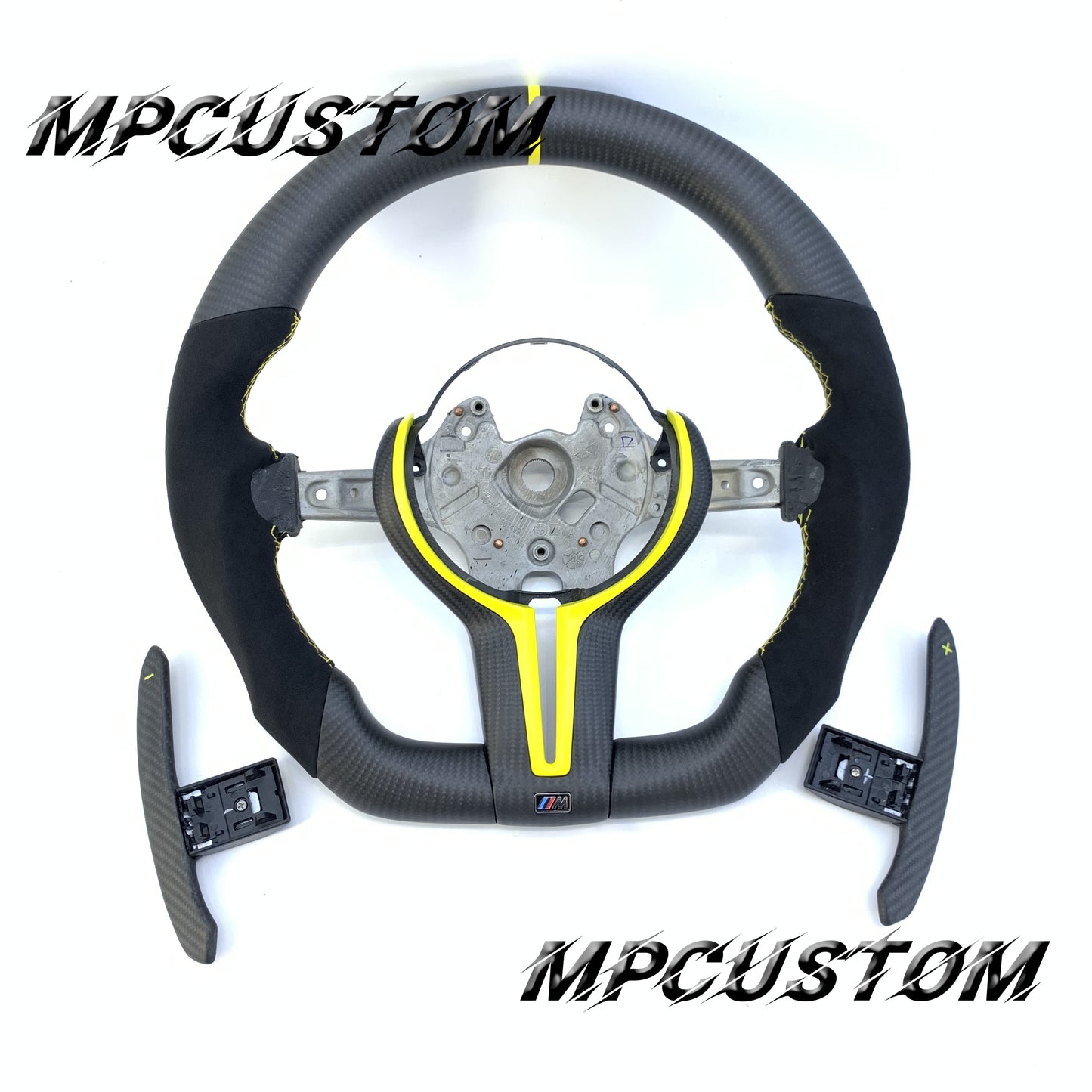 Mpcustom for BMW 6 series F06/F13/F12 carbon fiber steering wheel yellow stripe line