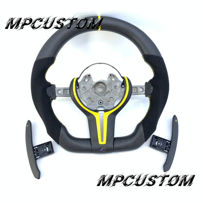 Mpcustom for BMW 6 series F06/F13/F12 carbon fiber steering wheel yellow stripe line