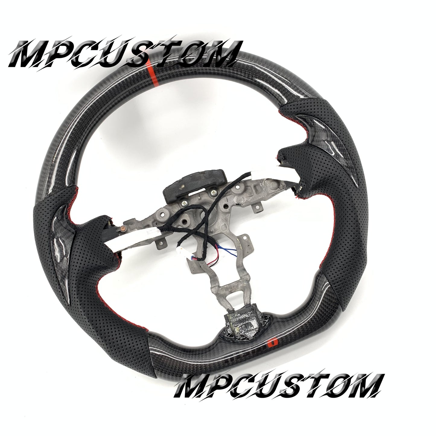 Mpcustom for Nissan 370z Juke z34 carbon fiber steering wheel gloss and round top