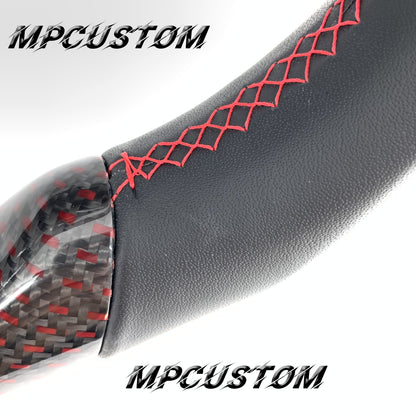 Mpcustom for Honda 11th gen Civic carbon fiber steering wheel red stripe line and smooth
