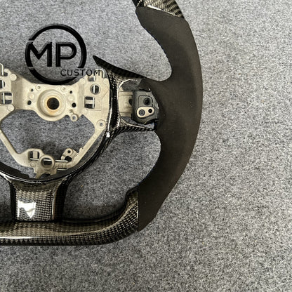 MPCUSTOM Fit For Toyota 86 2016-2019/Subaru BRZ 2016-2019 carbon fiber steering wheel black Alcantara blue center line