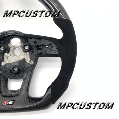 Mpcustom for Audi B9 S3 2017-2020 carbon fiber steering wheel round top