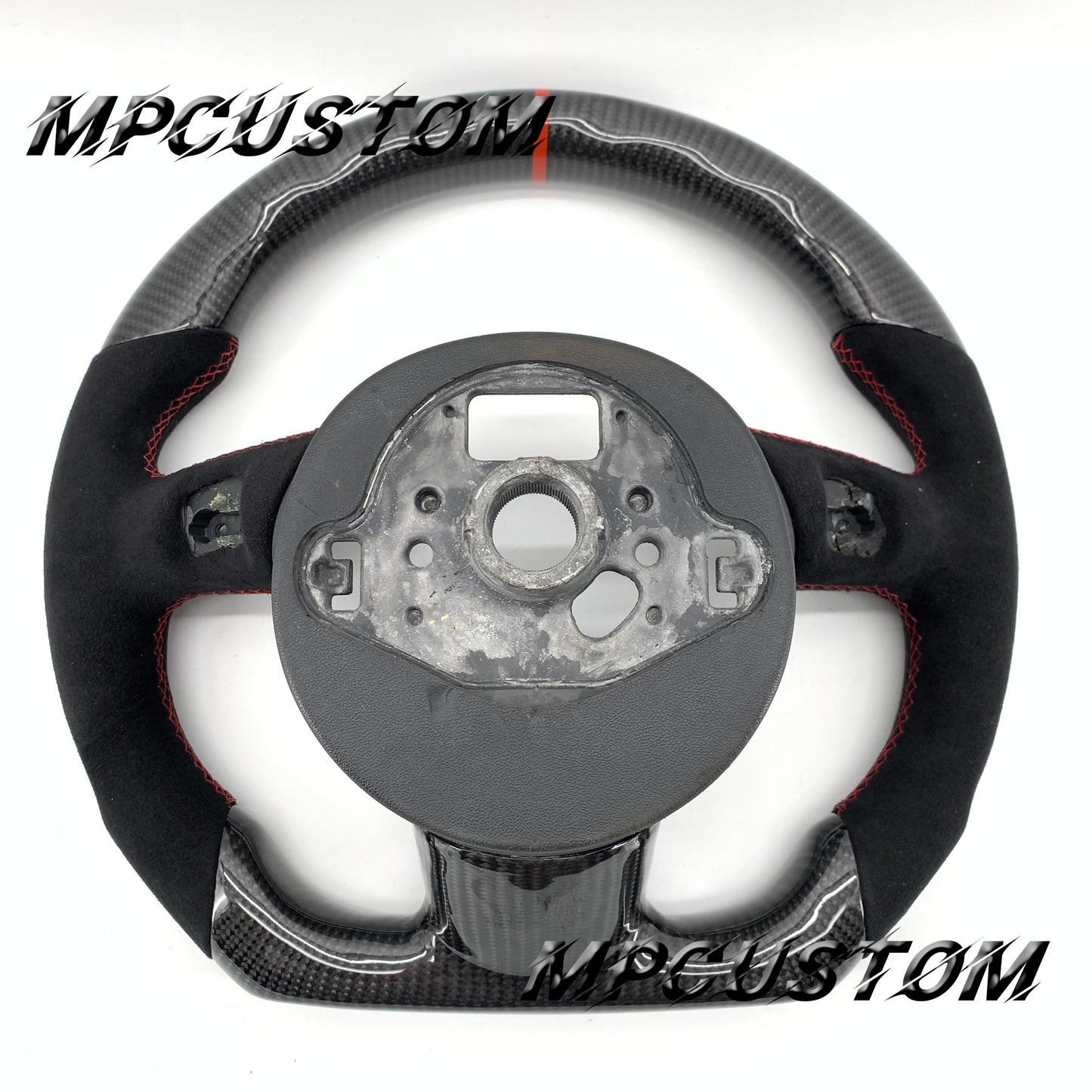 Mpcustom for Audi B8.5 S6 2012-2016 carbon fiber steering wheel red stripe line