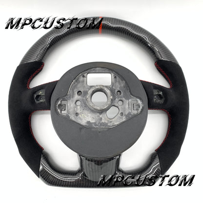 Mpcustom for Audi B8.5 S6 2012-2016 carbon fiber steering wheel red stripe line