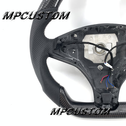 Mpcustom for Tesla model S X carbon fiber steering wheel white stitching