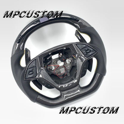 Mpcustom for Chevrolet Corvette C7 2014-2019 carbon fiber steering wheel yellow stitching