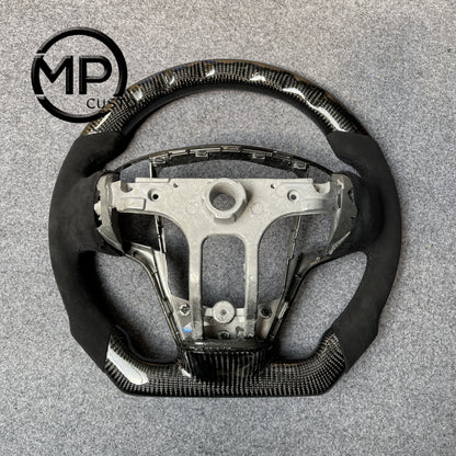 MPCUSTOM Fit For Cadillac ATSV ATS cts 2015-2019 carbon fiber steering wheel black Alcantara thumb grips