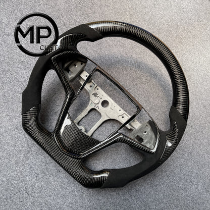 MPCUSTOM Fit For Cadillac ATSV ATS cts 2015-2019 carbon fiber steering wheel black Alcantara thumb grips