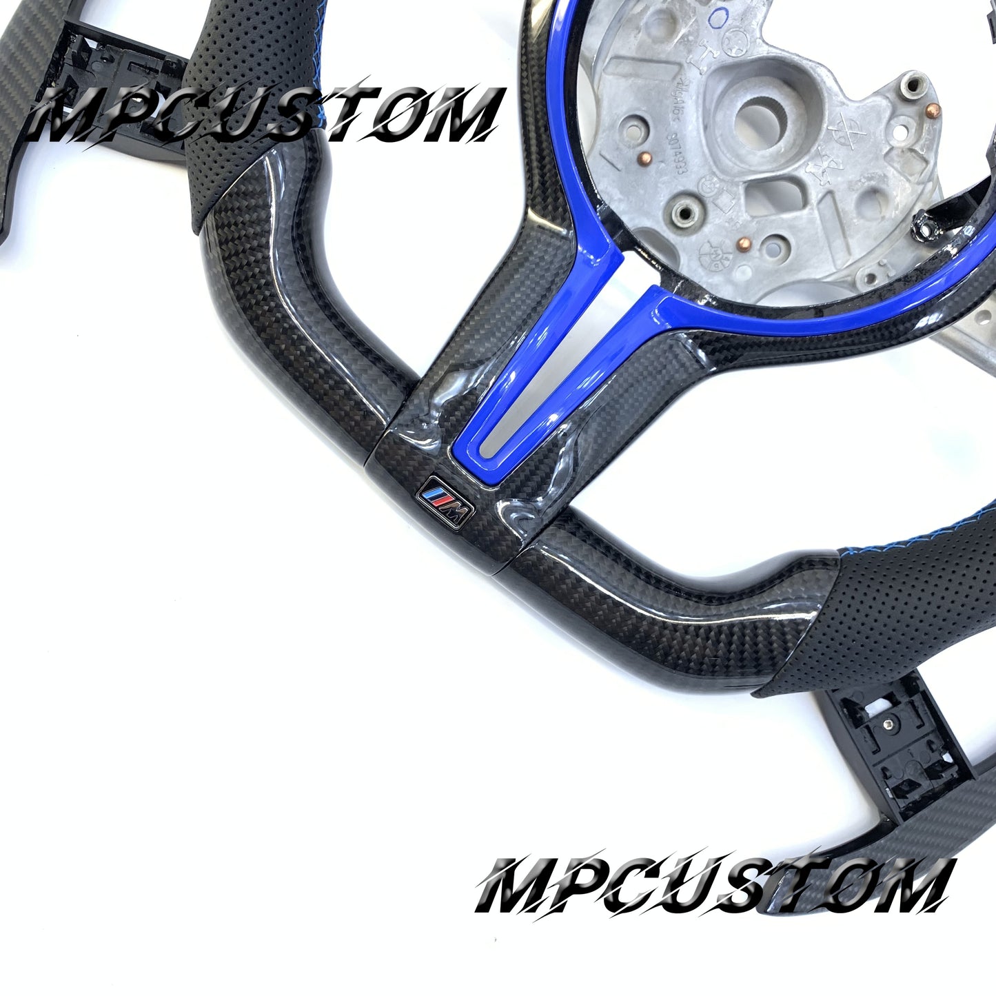 Mpcustom for BMW 7 series F01/F02/F03 carbon fiber steering wheel blue stitching