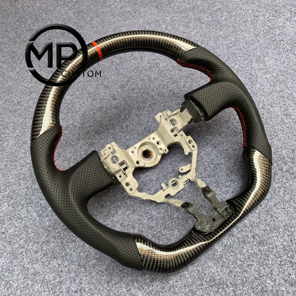 MPCUSTOM Fit For Toyota 86 (GT86) 2016-2020/Scion FRS Release Series 2.0 &nbsp;2016+/Subaru BRZ 2016-2020 carbon fiber steering wheel black perforated leather red center line