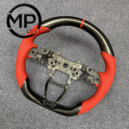 MPCUSTOM Fit For Honda 10th gen Accord/EXL EX LX 2018-2022/Insight 2019-2021 carbon fiber steering wheel red perforated leather red center line