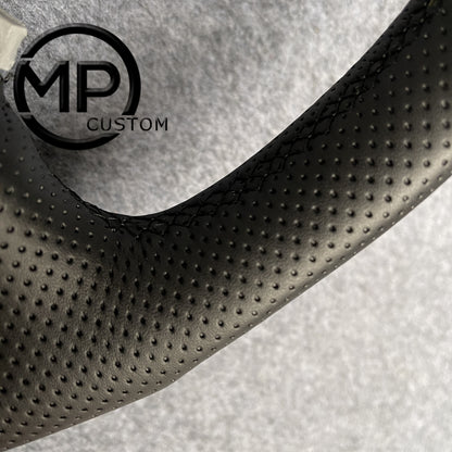 MPCUSTOM Fit For Ford mustang GT 1999-2004 carbon fiber steering wheel black perforated leather