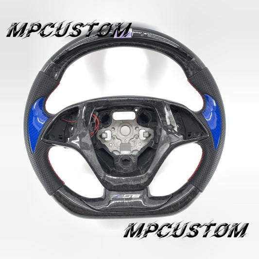 Mpcustom for Chevrolet Corvette C7 2014-2019 carbon fiber steering wheel led