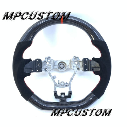 Mpcustom for Subaru 2015-2021 carbon fiber steering wheel red stripe line and red stitching