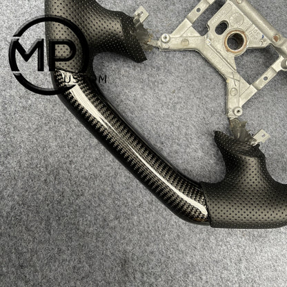 MPCUSTOM Fit For Ford mustang GT 1999-2004 carbon fiber steering wheel black perforated leather