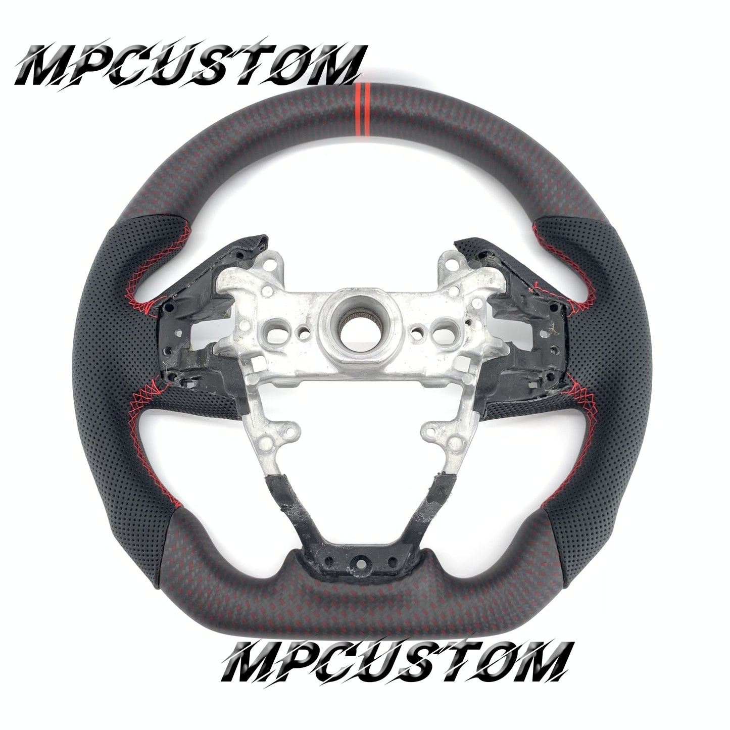 Mpcustom for Honda 10th Gen Civic 2016+ carbon fiber steering wheel matte and flat bottom and round top