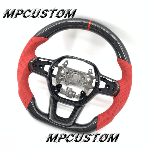 Mpcustom for Honda 11th gen Civic carbon fiber steering wheel red stripe line