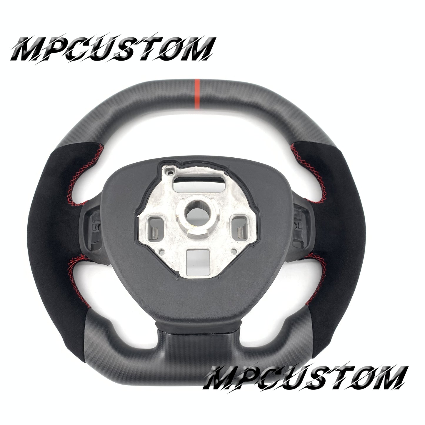 Mpcustom for Chevrolet Corvette C8 2020+ carbon fiber steering wheel flat top and Alcantara