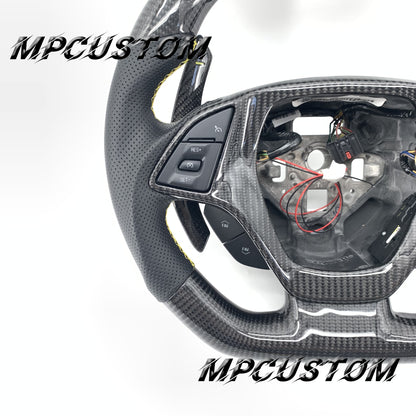 Mpcustom for Chevrolet Corvette C7 2014-2019 carbon fiber steering wheel gloss and led