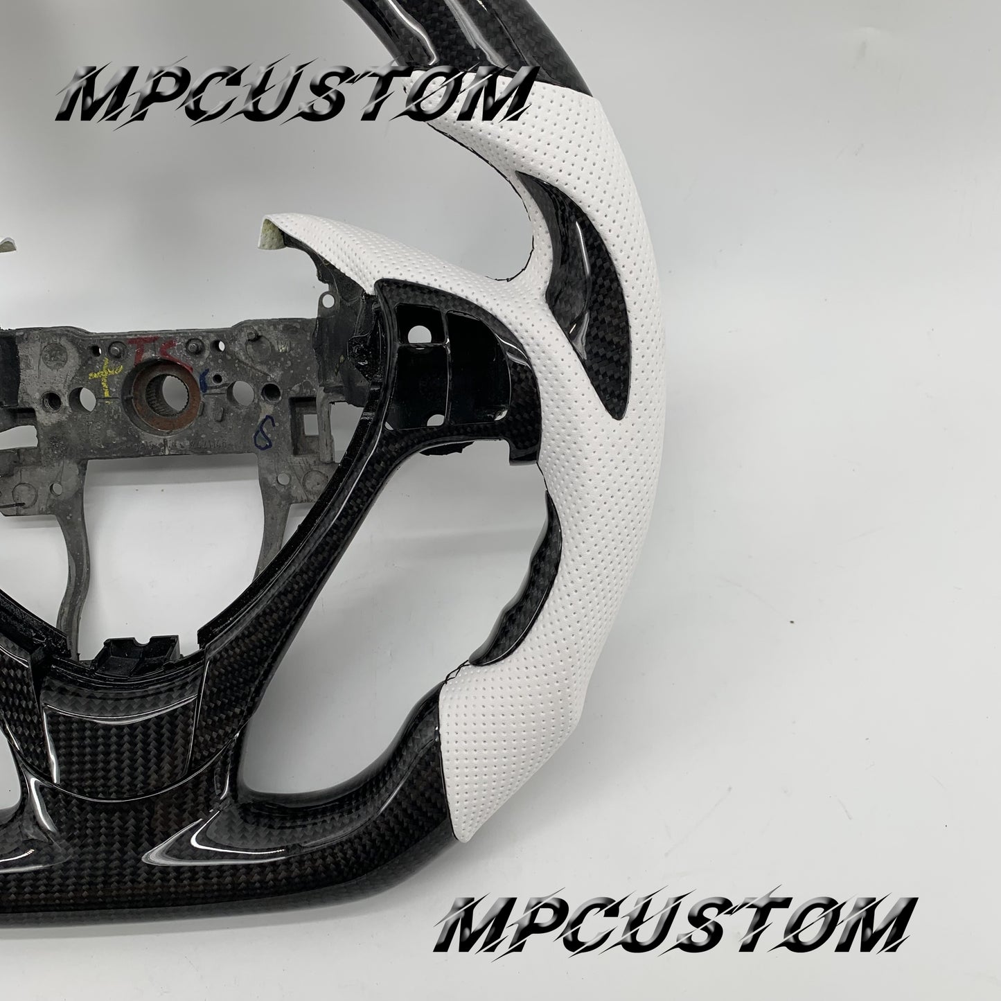 Mpcustom Acura TL 2009-2014 carbon fiber steering wheel white stripe line